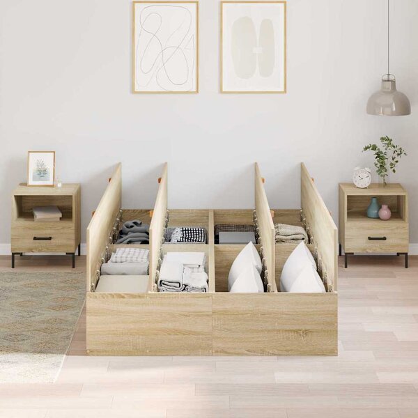 Krevet s ladicama Sonoma hrast 120 x 200 cm Konstruirano drvo - Smeđa / 120 x 200 cm