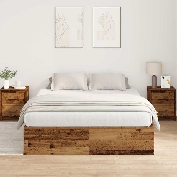 Krevet s ladicama Staro drvo 135 x 190 cm Konstruirano drvo - Smeđa / 135 x 190 cm