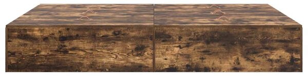 Krevet s ladicama Dimljeni hrast 135 x 190 cm Konstruirano drvo - Smeđa / 135 x 190 cm