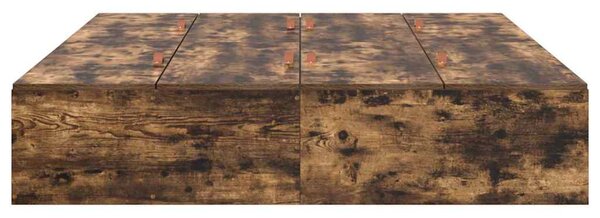 Krevet s ladicama Dimljeni hrast 135 x 190 cm Konstruirano drvo - Smeđa / 135 x 190 cm