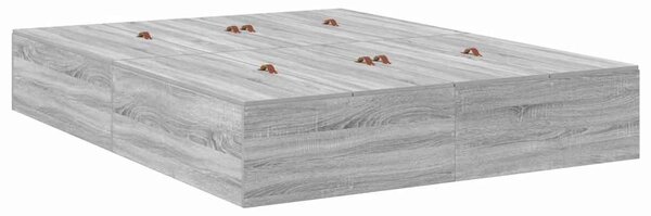 Krevet s ladicama Siva Sonoma 135 x 190 cm Konstruirano drvo - Siva / 135 x 190 cm