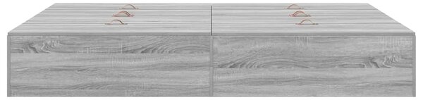 Krevet s ladicama Siva Sonoma 135 x 190 cm Konstruirano drvo - Siva / 135 x 190 cm