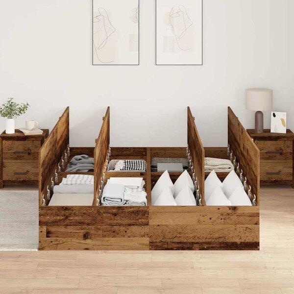 Krevet s ladicama Staro drvo 135 x 190 cm Konstruirano drvo - Smeđa / 135 x 190 cm