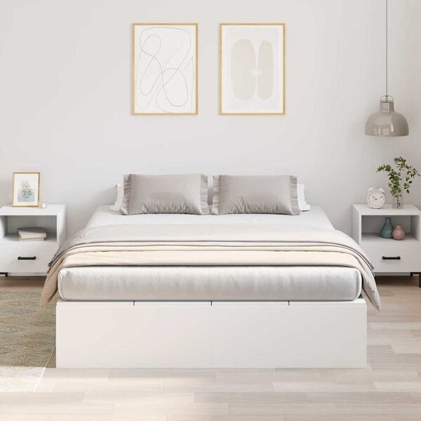 Krevet s ladicama Bijelo 150 x 200 cm Konstruirano drvo - Bijela / 150 x 200 cm