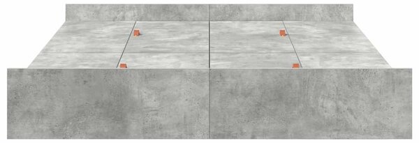 Krevet s ladicama Betonski sivi 135 x 190 cm Konstruirano drvo - Siva / 135 x 190 cm