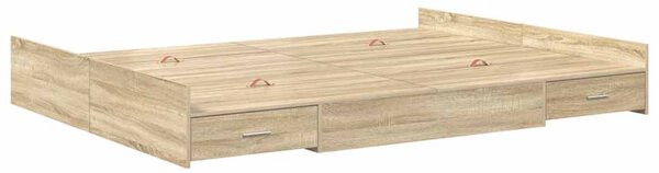 Krevet s ladicama Sonoma hrast 135 x 190 cm Konstruirano drvo - Smeđa / 135 x 190 cm