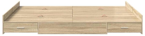 Krevet s ladicama Sonoma hrast 135 x 190 cm Konstruirano drvo - Smeđa / 135 x 190 cm