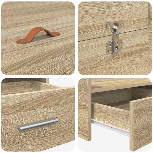 Krevet s ladicama Sonoma hrast 135 x 190 cm Konstruirano drvo - Smeđa / 135 x 190 cm