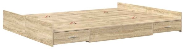 Krevet s ladicama Sonoma hrast 135 x 190 cm Konstruirano drvo - Smeđa / 135 x 190 cm