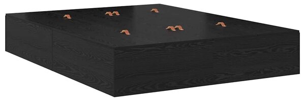 Krevet s ladicama Crni hrast 135 x 190 cm Konstruirano drvo - Crna / 135 x 190 cm