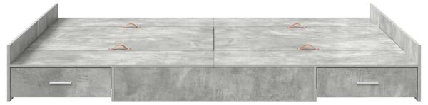 Krevet s ladicama Betonski sivi 135 x 190 cm Konstruirano drvo - Siva / 135 x 190 cm