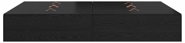 Krevet s ladicama Crni hrast 135 x 190 cm Konstruirano drvo - Crna / 135 x 190 cm