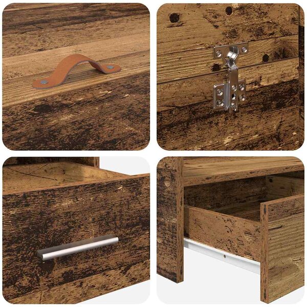 Krevet s ladicama Staro drvo 140 x 190 cm Konstruirano drvo - Smeđa / 140 x 190 cm