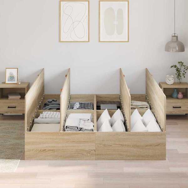 Krevet s ladicama Sonoma hrast 150 x 200 cm Konstruirano drvo - Smeđa / 150 x 200 cm