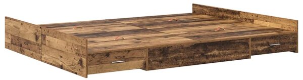 Krevet s ladicama Staro drvo 140 x 190 cm Konstruirano drvo - Smeđa / 140 x 190 cm