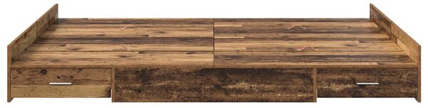 Krevet s ladicama Staro drvo 140 x 190 cm Konstruirano drvo - Smeđa / 140 x 190 cm