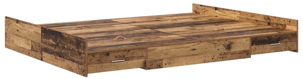 Krevet s ladicama Staro drvo 140 x 190 cm Konstruirano drvo - Smeđa / 140 x 190 cm