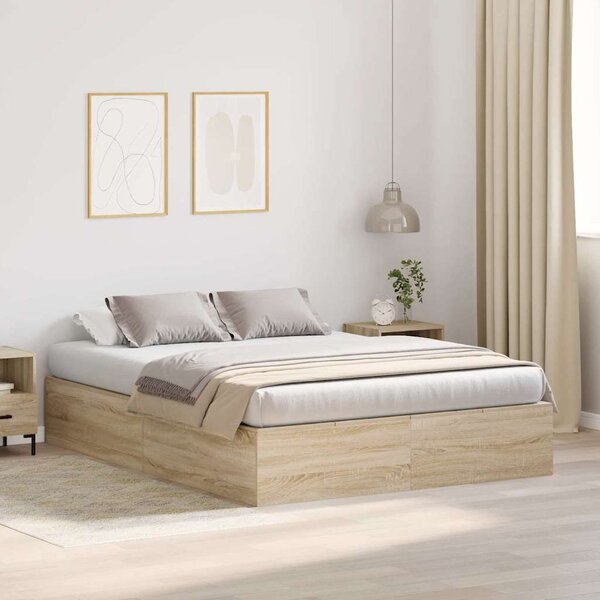 Krevet s ladicama Sonoma hrast 150 x 200 cm Konstruirano drvo - Smeđa / 150 x 200 cm