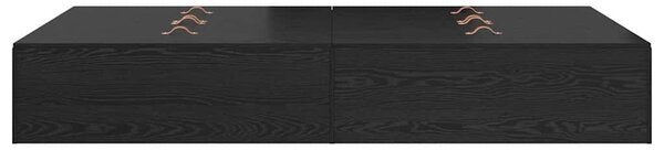 Krevet s ladicama Crni hrast 120 x 190 cm Konstruirano drvo - Crna / 120 x 190 cm