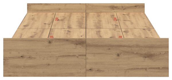 Krevet s ladicama s uzglavljem Umjetnički hrast 120 x 200 cm - Smeđa / 120 x 200 cm