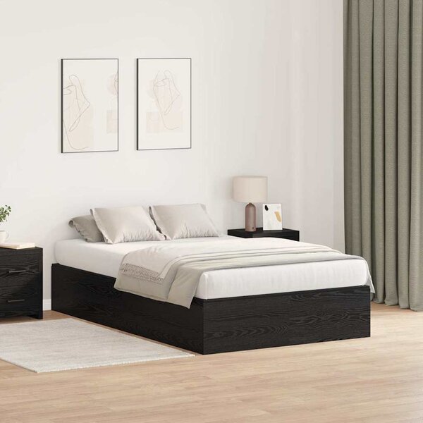 Krevet s ladicama Crni hrast 120 x 190 cm Konstruirano drvo - Crna / 120 x 190 cm