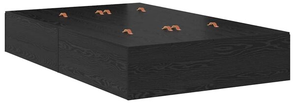 Krevet s ladicama Crni hrast 120 x 190 cm Konstruirano drvo - Crna / 120 x 190 cm