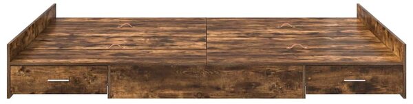 Krevet s ladicama Dimljeni hrast 140 x 200 cm Konstruirano drvo - Smeđa / 140 x 200 cm
