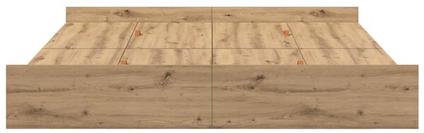 Krevet s ladicama s uzglavljem Umjetnički hrast 180 x 200 cm - Smeđa / 180 x 200 cm