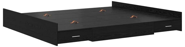 Krevet s ladicama Crni hrast 180 x 200 cm Konstruirano drvo - Crna / 180 x 200 cm