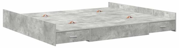 Krevet s ladicama Betonski sivi 180 x 200 cm Konstruirano drvo - Siva / 180 x 200 cm