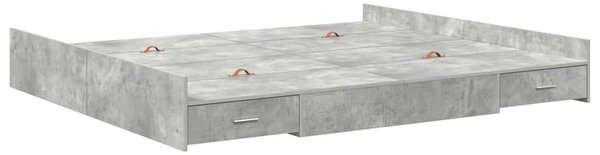 Krevet s ladicama Betonski sivi 180 x 200 cm Konstruirano drvo - Siva / 180 x 200 cm
