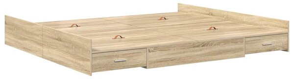 Krevet s ladicama Sonoma hrast 180 x 200 cm Konstruirano drvo - Smeđa / 180 x 200 cm