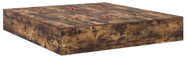 Krevet s ladicama Dimljeni hrast 200 x 200 cm Konstruirano drvo - Smeđa / 200 x 200 cm