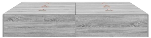 Krevet s ladicama Siva Sonoma 200 x 200 cm Konstruirano drvo - Siva / 200 x 200 cm