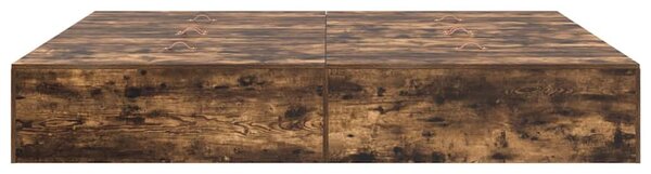 Krevet s ladicama Dimljeni hrast 200 x 200 cm Konstruirano drvo - Smeđa / 200 x 200 cm
