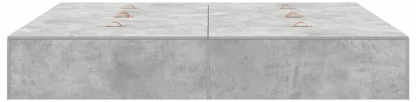 Krevet s ladicama Betonski sivi 200 x 200 cm Konstruirano drvo - Siva / 200 x 200 cm
