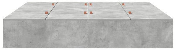 Krevet s ladicama Betonski sivi 200 x 200 cm Konstruirano drvo - Siva / 200 x 200 cm