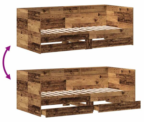 Krevet na dan Staro drvo 75 x 190 cm Konstruirano drvo - Smeđa / 75 x 190 cm