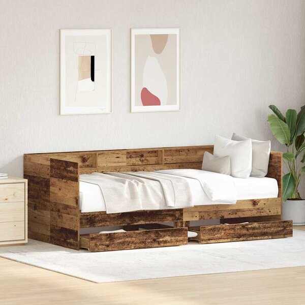 Krevet na dan Staro drvo 75 x 190 cm Konstruirano drvo - Smeđa / 75 x 190 cm