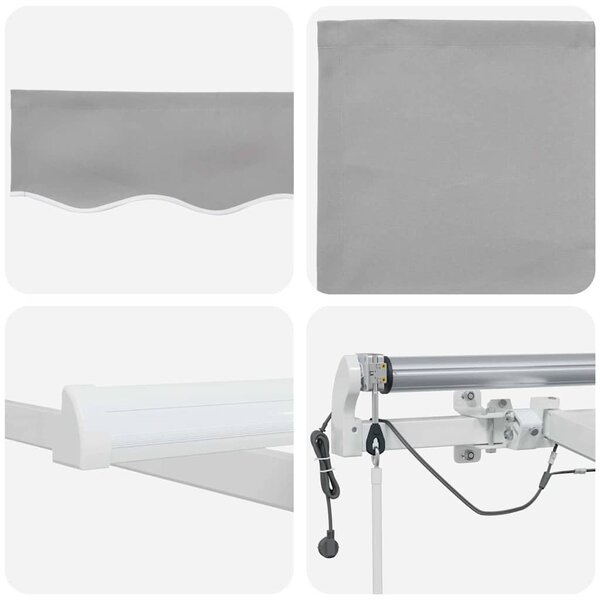 Skrovita tenda Svijetlo siva 450 × 300 cm Poliester i metal - Svjetlosiva / 450 × 300 cm