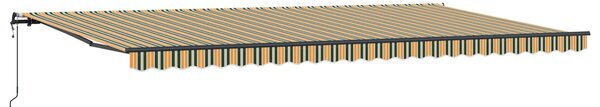 Skrovita tenda Zelena i žuta 600 × 300 cm Tkanina i Aluminij - Zelena / 600 × 300 cm