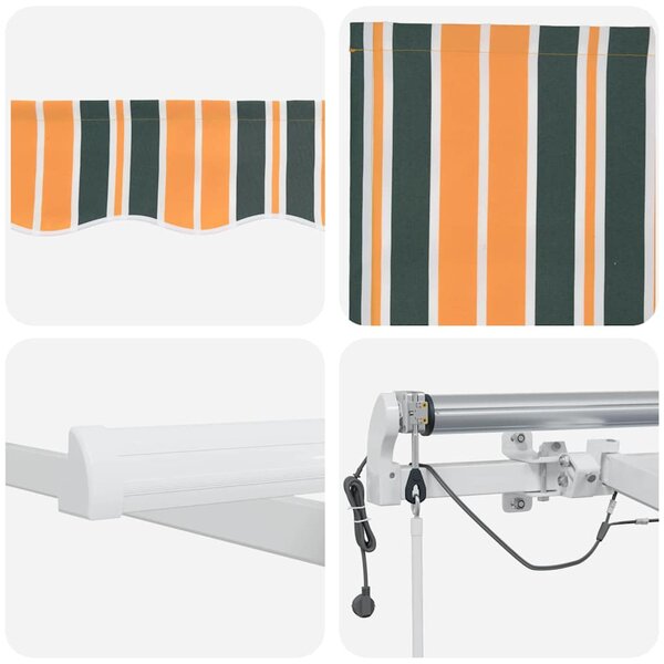 Skrovita tenda Zelena i žuta 300 x 250 cm Poliester i metal - Zelena / 300 x 250 cm