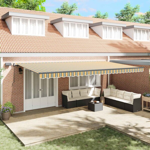 Skrovita tenda Zelena i žuta 600 ×300 cm tkanina - Zelena / 600 ×300 cm