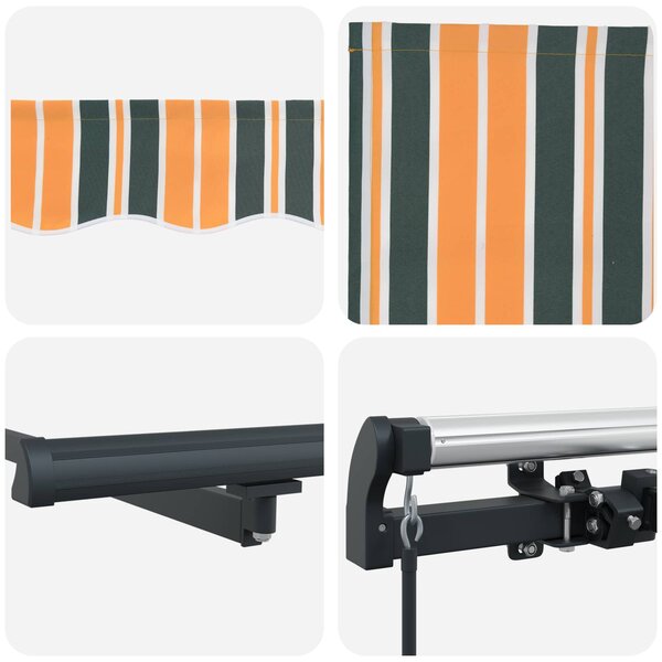 Skrovita tenda Zelena i žuta 450 × 350 cm Poliester i čelik - Zelena / 450 × 350 cm