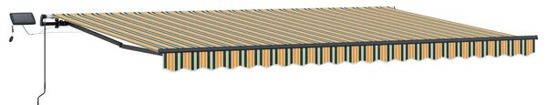 Skrovita tenda S LED lampica Zelena i žuta 500 ×300 cm tkanina - Zelena / 500 ×300 cm