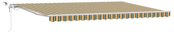 Skrovita tenda Zelena i žuta 500 × 300 cm Poliester i metal - Zelena / 500 × 300 cm