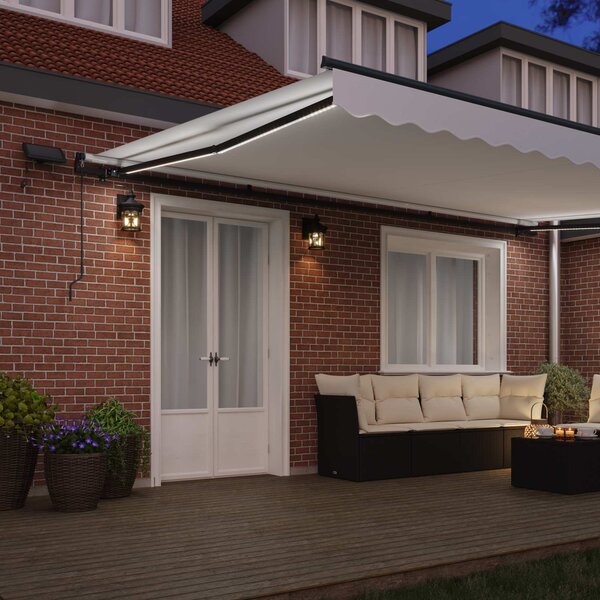Skrovita tenda Bijelo 500 ×300 cm tkanina - Bijela / 500 ×300 cm