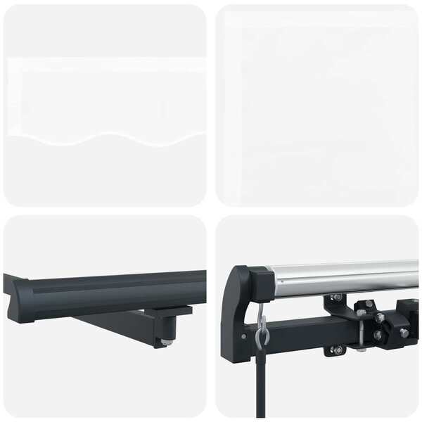 Skrovita tenda Bijelo 450 × 300 cm Poliester i čelik - Bijela / 450 × 300 cm