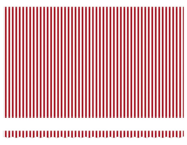 Nadstrešnica Crvena i bijela 500 × 300 cm Poliester i aluminij - Crvena / 500 × 300 cm