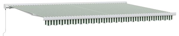 Skrovita tenda Zelena i bijela 500 × 300 cm Tkanina i Metal - Zelena / 500 × 300 cm